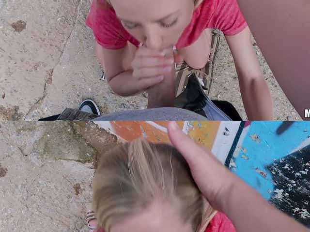 Random guy's huge cock shows this teen proper orgasms