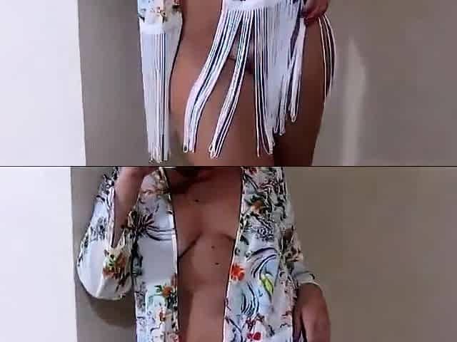 Brazilian Blonde MILF Flashing