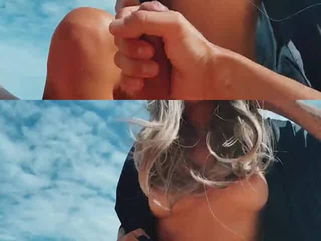 Me- Blond Hotty Masturbates at Public Nudist Beach, strokes a Boyz Jock with Feet, Ejaculation, Foot fetish