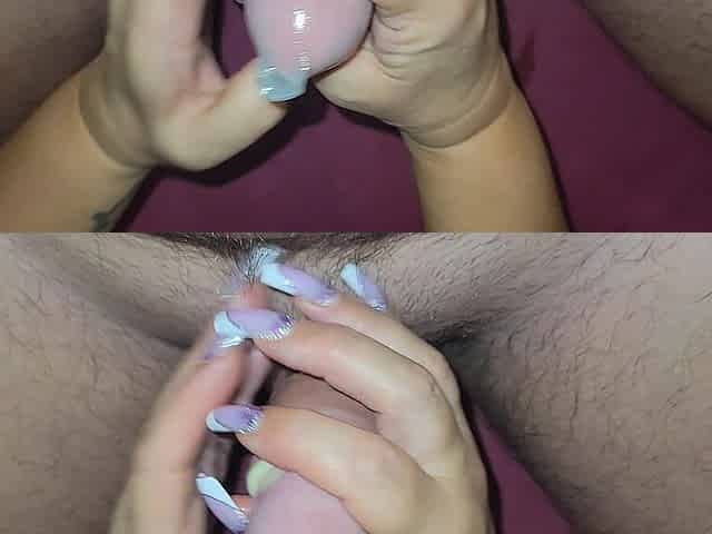 Condom stepmom handjob