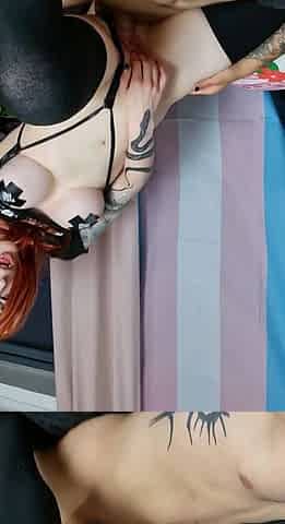 Small titted redhead amateur riding penis in close up