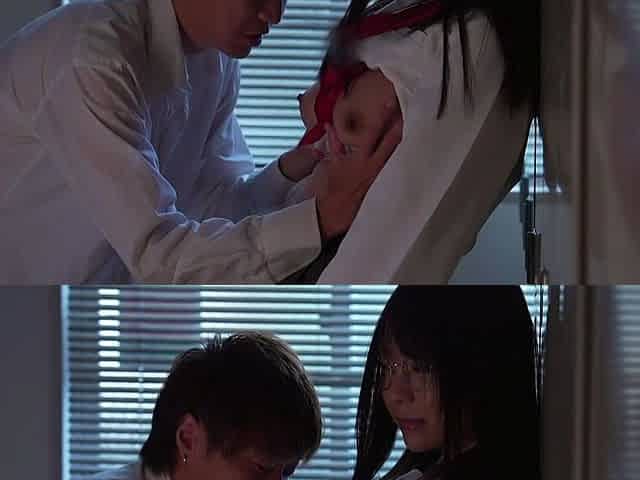 Uniformed asian high school teen