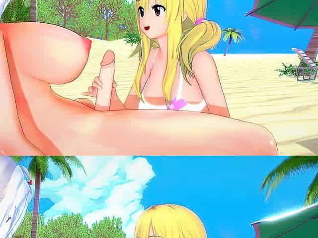 [Fairy Tail] Futanari Lucy Heartfilia x Mirajane Strauss(cg anime)