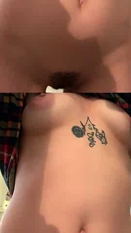 Brunette solo darling masturbating at home