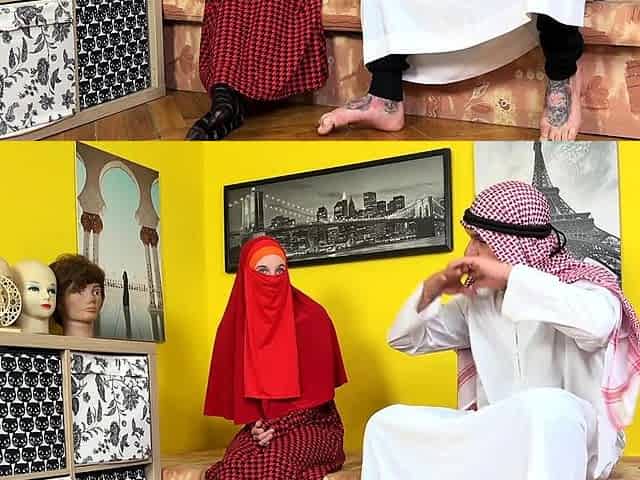Red niqab with juicy pussyRed niqab with juicy pussy