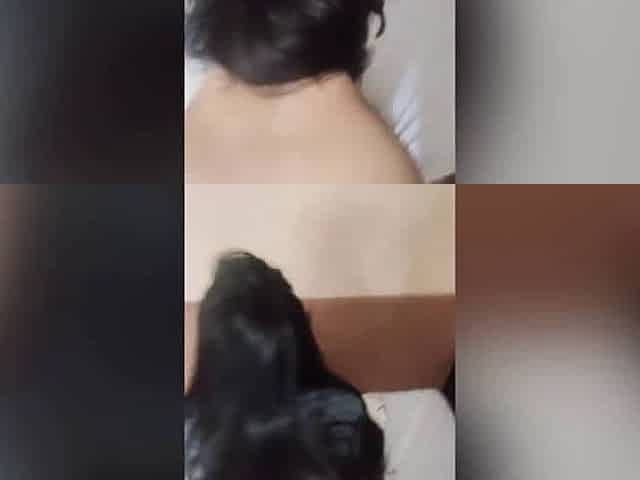 Russian Brunette Takes Big Cock Doggy Style