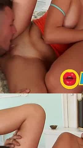 Threesome with a small tits blonde slut ends with anal