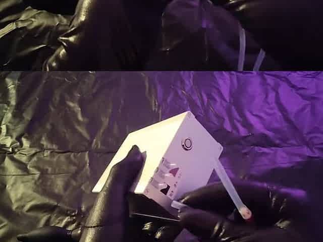 Halloween bloody enema from my fresh enema machine with inflatable nozzle