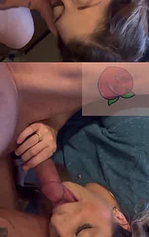 Horny MILF Sucks Hubby's Cock with Cum Shot