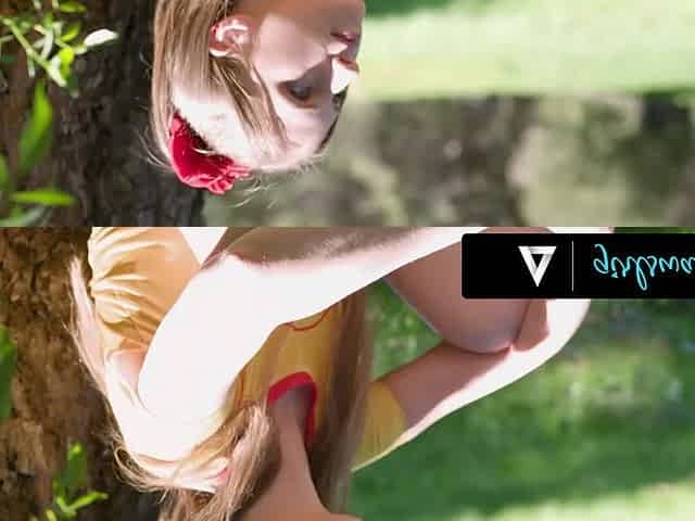 GIRLSWAY - Petite 18 yo Campers Lana Smalls Scarlet Skies SCISSOR KISS Without Getting Caught