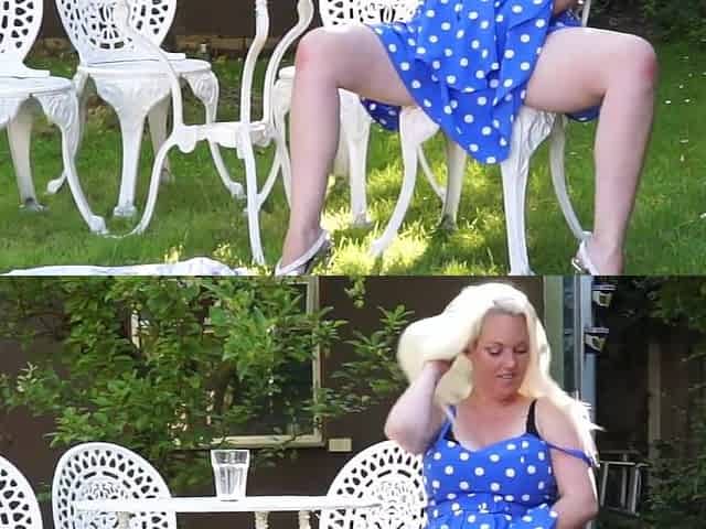 busty blonde milf rachel travers masturbates outdoor