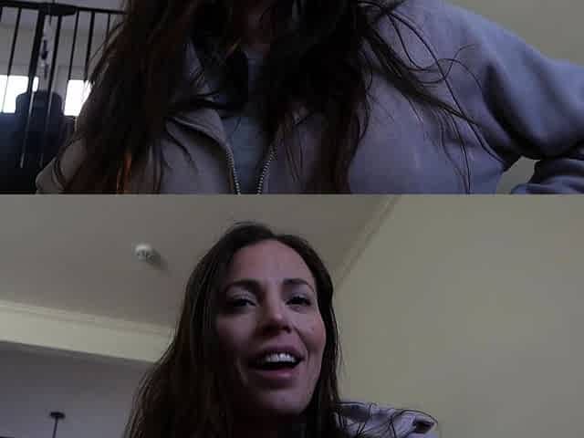Brunette solo darling masturbating at home