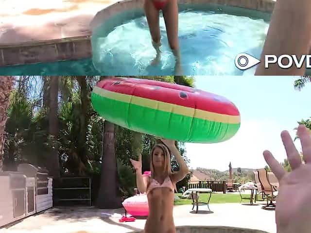 Wild bikini girl Asuna Fox blows fat cock before being nailed missionary