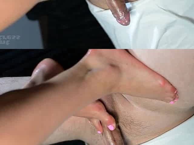 This chab took off my heels and I made him cum with my feet and toes