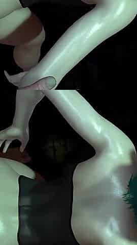 Hot Girl with Green Hair is getting Fucked from Behind: 3D Porn