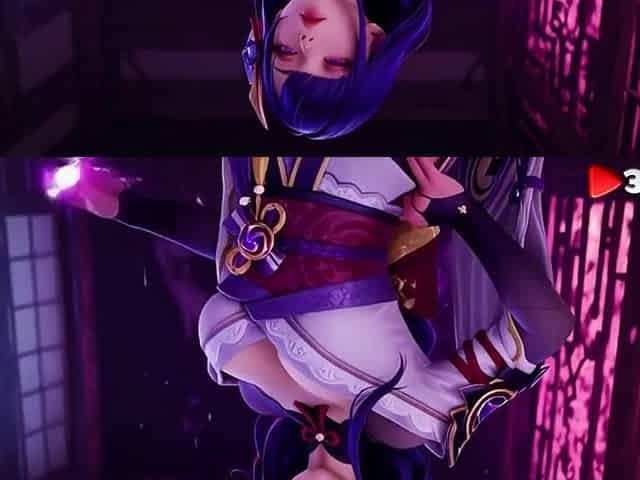 A thug broke into Raiden Shogun's place at night and screwed her in each gap [AI]