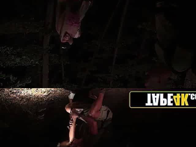 Campfire Turns Steamy as Blonde Bimbo Cheats with Boyfriend's Old Dad