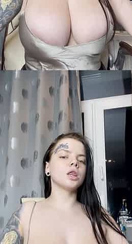 Big boob brunette masturbates on webcam