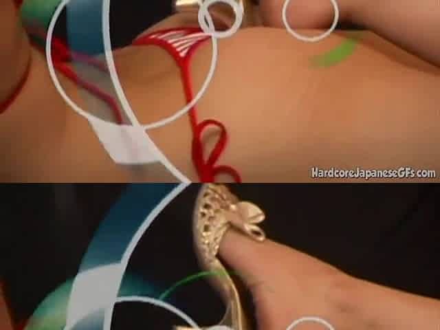 Japanese teen licked out then toyed roughly
