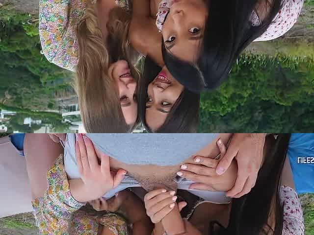 Three Gorgeous Babes Sucking, Fucking And Sharing Pov Cock