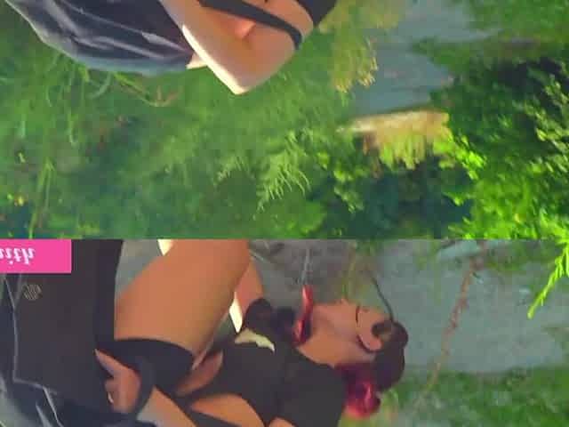 Jeny Smith play herself in public place