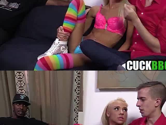 Slender Party Gal Fucked By Ebony Bull In Front Of Cuckold BF