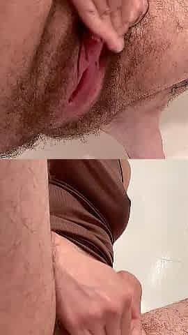 Amateur FTM Femboy Strokes Needy Clitoris Jock Until Climax