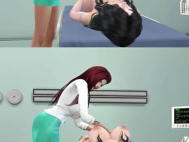 A lesbo patient tempted by a doctor they do a scissoring