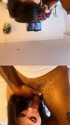 BlacKate Upskirt Blowjob With Deepthroat POV