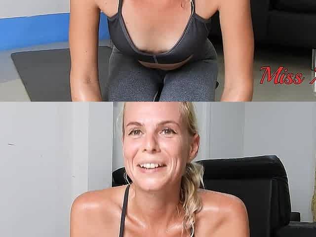 Sweaty topless plank session in grey