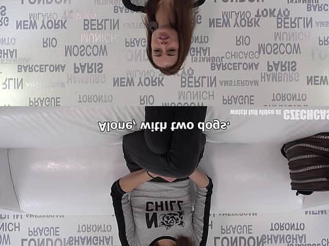 Skinny brunette getting fucked in both holes at Czech Casting