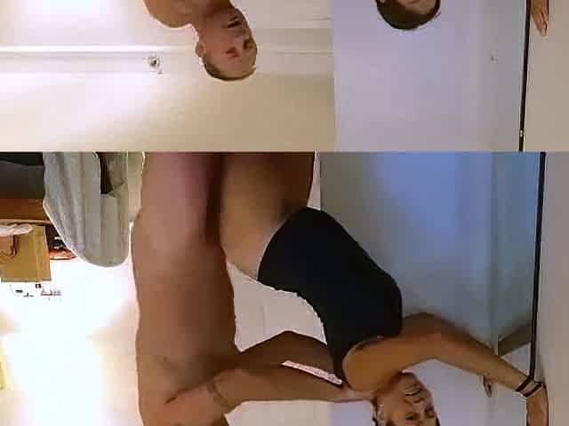 Rough Interracial Standing Doggy with Brunette Mom