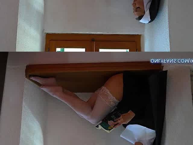 A encounter with a nun in the town ended with unfathomable banging of her throat!