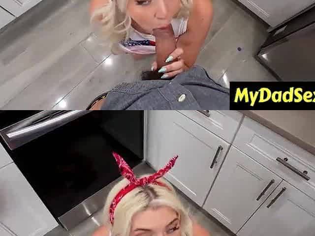 Stepdad Juan Can't Resist When Gia Flashes Her Bazookas and Undresses Down to Her Bikini - Mydadsex