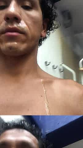 Taking shower after sucking a dong and cumming on my face