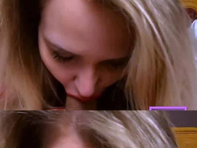 Blonde Teen Amateur POV Blowjob with Cumshot