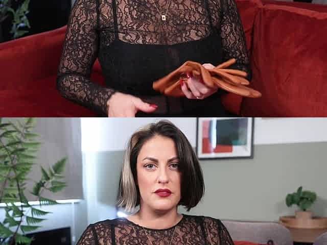 Spanked with Stepmummy's Leather Gloves