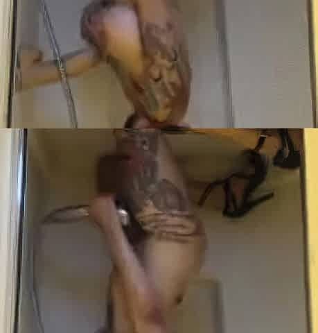 Busty Punk Tattooed Babe Suck & Fuck Mounted Dildo