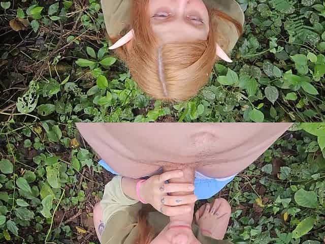 Elf in the Forest Scoops All My Cum Out of Me with Her Mouth and Pussy