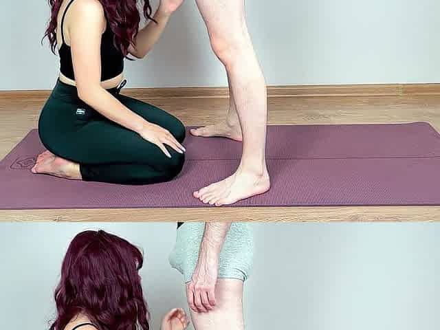 Teen cutie was doing yoga and her stepbrother decided to fuck her