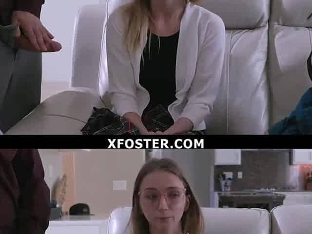 Foster-Mommy and FosterDaddy Get Bribed with Sex by Their Tiny Foster Teen