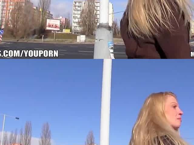 Czech hotty with ideal breasts is paid for a public suck & screw