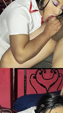 Nurse Sucks Cock Hard and Likes It in Her Ass