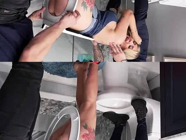 Stepmom Stuck in the Toilet