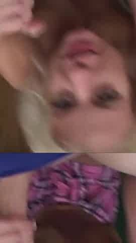 Horny Neighbor Surprises with Lesbian Blowjob Trick