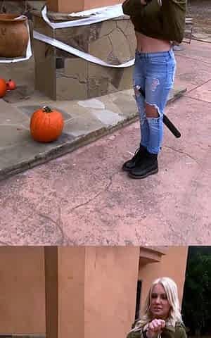 Pumpkin Smashing with Blonde Big Tits KENZIE TAYLOR for