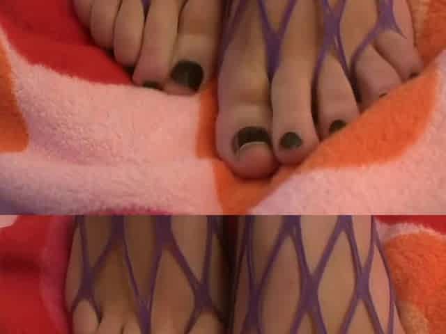 Brunette In Purple Fishnets Fucking Her Pussy With Toy With Chloe James