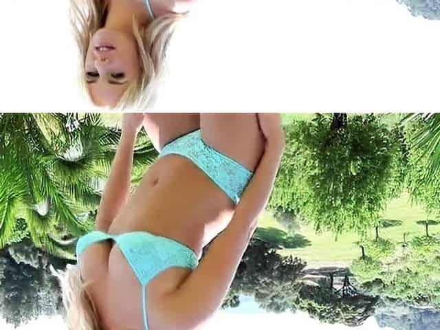 ThisIsGlamour Amy Green Teasing In Her Sky Blue Lingerie