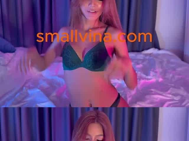 Brunette hair Oriental Thai Green Underware Dancing After School