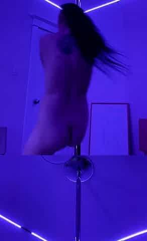 Solo brunette masturbation and striptease